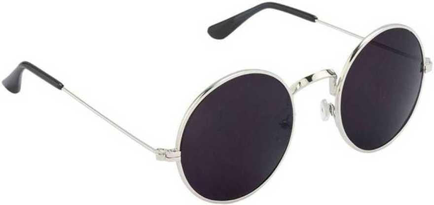 Unisex Black Round Sunglass